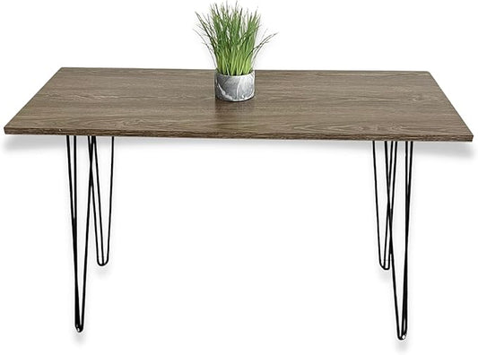 Home Office Desk Retro Black Hairpin Legs 43 Gray Oak Wood Writing Table Wooden Computer Desk Small Student Table Hairpin Grey Study Desk (Gray Wood)