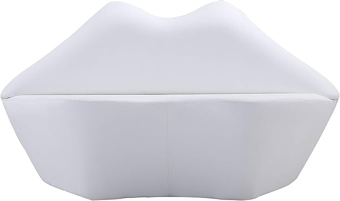 Manhattan Comfort Kiss 61.8 Faux Leather Loveseat Stylish Modern Design Perfect for Living Room or Office Fully Assembled High-Density Foam Cushions Durable Faux Leather Upholstery White