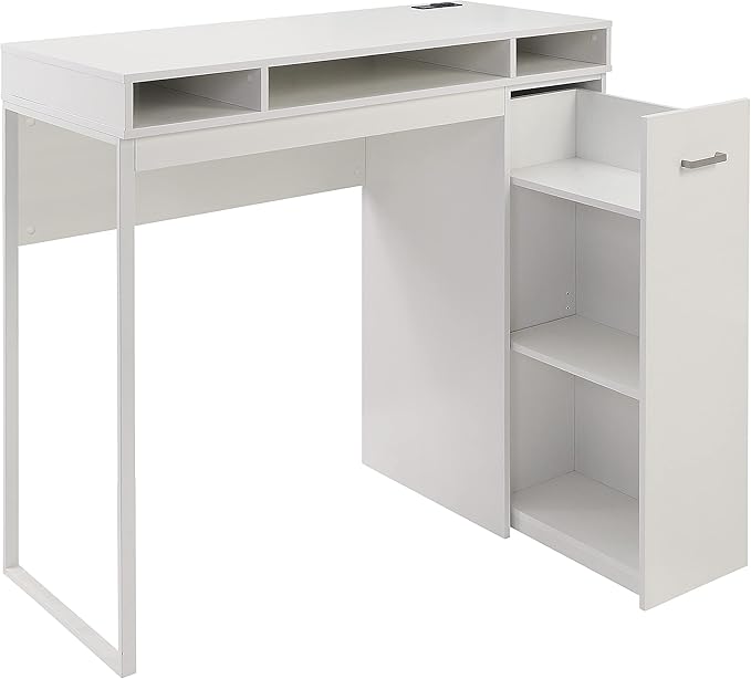 OSP Home Furnishings Ravel Desk with Storage White