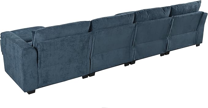U-Shaped Modular Sofa Freely Transformable Living Room Corner Couch with Two Ottomans Suitable for Home