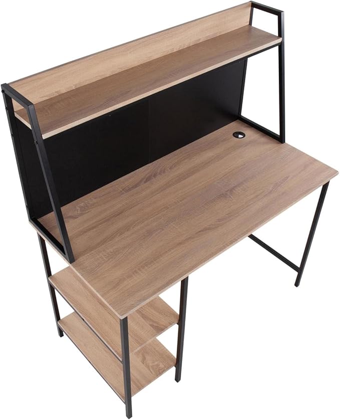 LumiSource Geo Shelf Desk Home Office Desk Computer Desk with Storage Small Desk for Bedroom Gaming Desk Contemporary Desk