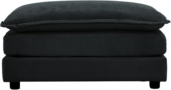 mikibama Chenille Upholstered Couches Ottoman for Modular Sectional Sofa Black