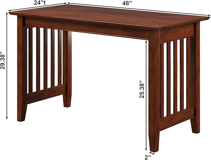 AFI Mission 48 Solid Wood Writing Desk Walnut