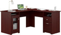 Bush Home Cabot 60W L Shaped Computer Desk with Storage in Harvest Cherry 60-inch Corner Table with Drawers for Home Office Workspace