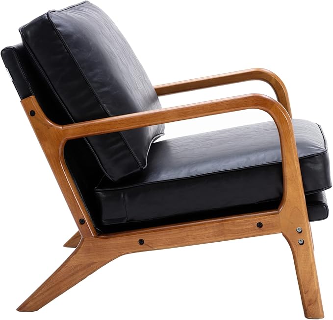Wood Frame Armchair Modern Accent Chair Lounge Chair for Living Room