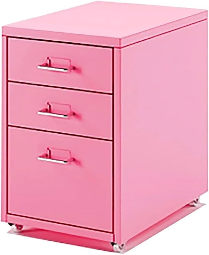 Aimeryup Bedside 3-tier/5-tier/6-tier/8-tier File Cabinet Metal Clip with Wheel Drawer Storage Desk Cabinet Office(Size:28X41X49CMColor:A)