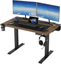Dezctop Bifrost Pro Ergonomic Height Adjustable Desk 47 x 28 Inches with Built in Cable Management for Gaming Home and Office Walnut