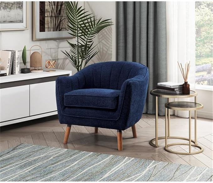 Lexicon Cutler Fabric Upholstered Accent Chair in Blue