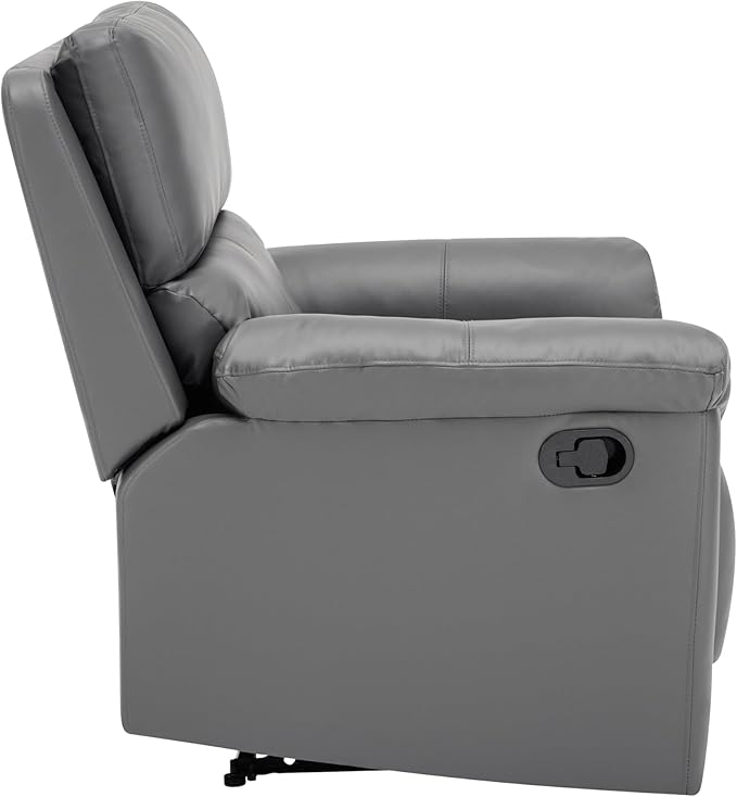 MINCETA Recliner ChairsModern 5 Wall Hugger Nursery Recliner with Overstuffed Arm and Back for Living RoomSet of 2PU Leather in Gray