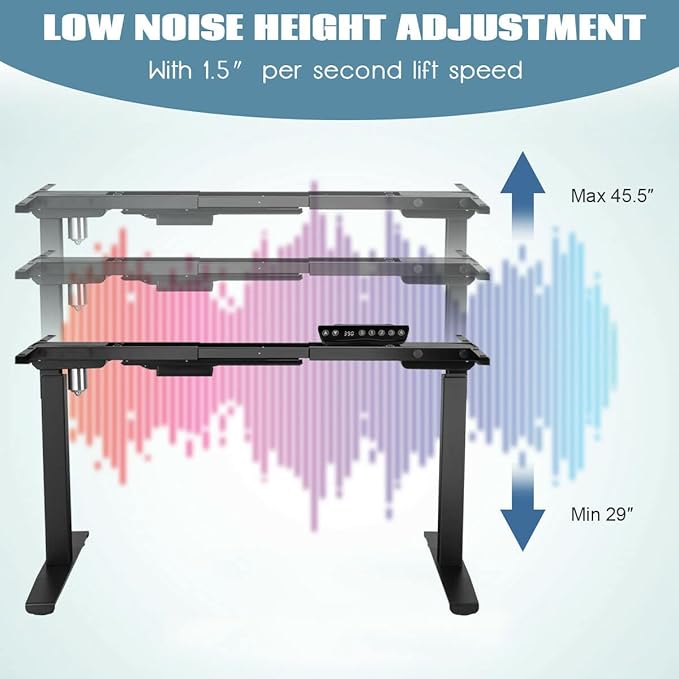 Tangkula Electric Standing Desk Frame Height &amp Width Adjustable Motorized Sit Stand Desk Base Ergonomic Single Motor Stand Up Workstation w/Memory Controller Standing Desk Legs