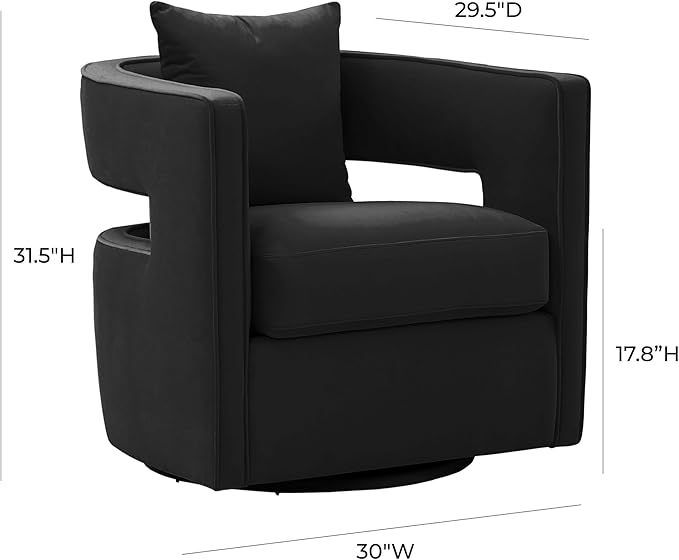 Tov Furniture Kennedy Swivel Chair (Black)