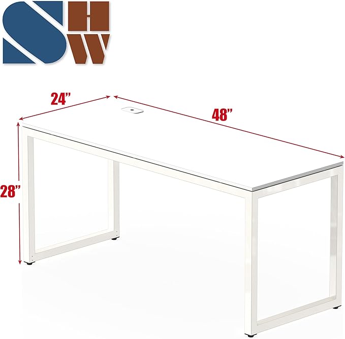 SHW 48-Inch Commercial-Grade Office Computer Desk White