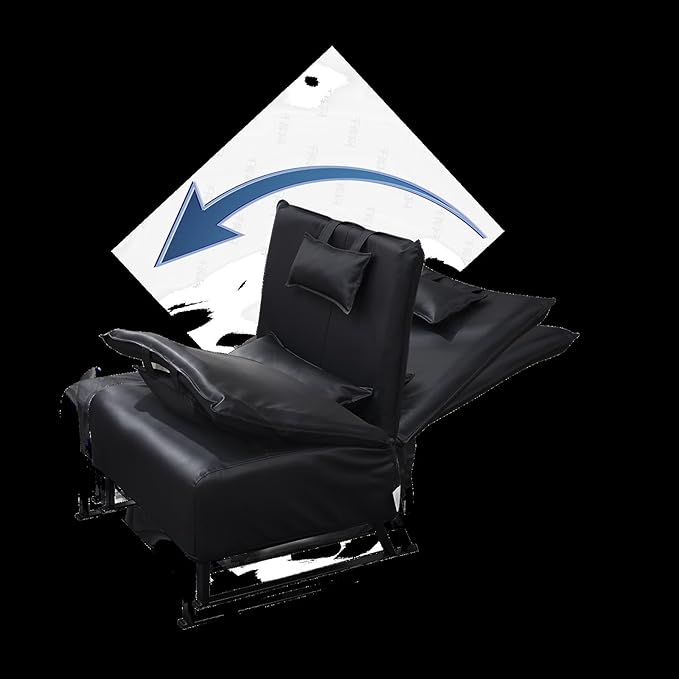 Accent Chair Tv Chair Living Room Chair Lazy Recliner Comfortable Fabric Leisure Sofa Modern High Back Armchair Balcony Study Reading Corner Chair Black