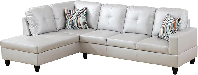 L-Shaped Combination Sofa Set Luxurious Synthetic Leather Living Room Sofa Suitable for Living Rooms Bedrooms Apartments and Offices