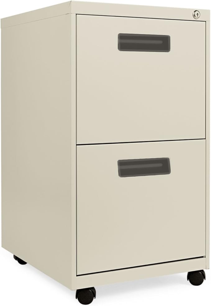 Alera PAFFPY Two-Drawer Metal Pedestal File 14 7/8w x 19-1/8d x 27-3/4h Putty