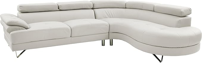 Poundex F6984 Bobkona Isidro Faux Leather sectional