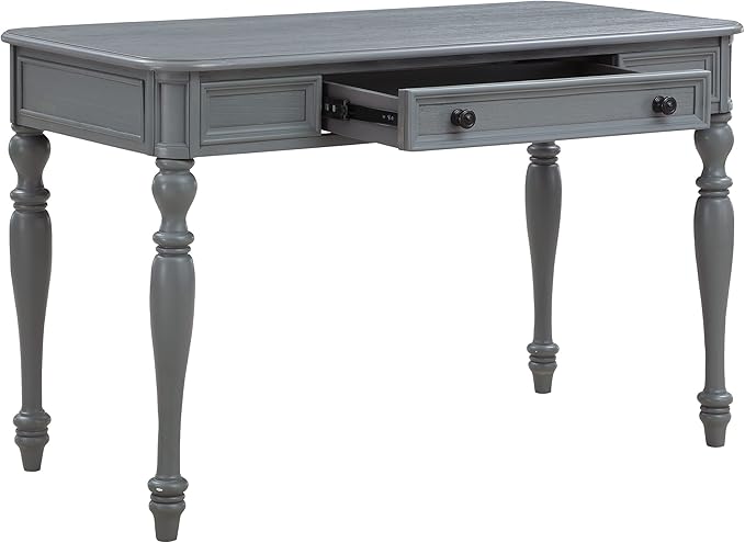 OSP Home Furnishings Country Meadows 48 Inch Writing Desk with Drawer Plantation Grey