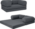 COMAX Convertible Folding Sofa Bed Foldable Chair Bed Floor Futon Couch with Back Support Comfy Corduroy Fold Out Mattress Sleeper for Living Room Bedroom