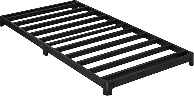 3 inch Low Twin XL Bed Frames with Rounded Corner Heavy Duty Metal Easy Assembly Noise Free Black
