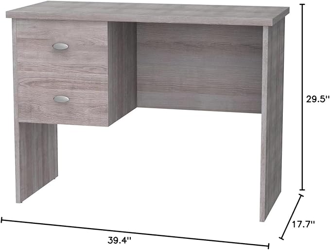 39.5 Modern Computer Desk 2-Drawer Home Office Writing Workstation with A Simulated Cherry Wood Finish Table Top for Home Office