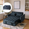 3 in 1 Pull Out Sofa Bed 52.75 Sleeper Sofa Bed with 3-Level Adjustable Backrest Velvet Fabric Loveseat Sleeper Couch for Living Room &amp Bedroom &amp Apartment &amp Dorm Furniture Black
