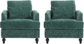 Upholstered Living Room Chair Chenille Accent Chair Single Sofa with Cushion &amp Solid Wood Frame Mid Century Modern Armchair for Bedroom Office