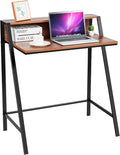 Tangkula Small Computer Desk Compact Home Office Desk with Sturdy Frame 2 Tier Study Writing Table for Small Place Apartment Office Desk for Bedroom Kid’s Desk