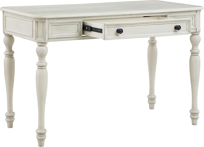 OSP Home Furnishings Country Meadows 48 Inch Writing Desk with Drawer Antique White