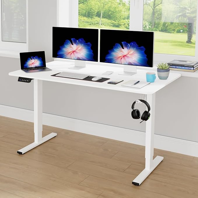 Adjustable Height Computer Workstation - Electric Lifting Sit Stand Desk Rising Computer Table That Raises Up and Down for Home Office