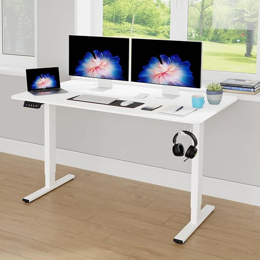 Adjustable Height Computer Workstation - Electric Lifting Sit Stand Desk Rising Computer Table That Raises Up and Down for Home Office