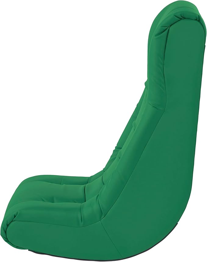 Factory Direct Partners Soft Tufted Floor Rocker - Cushioned Ground Chair for Kids Teens and Adults - Great for Reading Gaming Meditating TV - Green 10488-GN