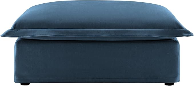 Movable Ottoman for Modular Sectional Sofa Modern Upholstered Slipcovered Sofa Couch for Living Room Bedroom Office Apartment Chenille Blue