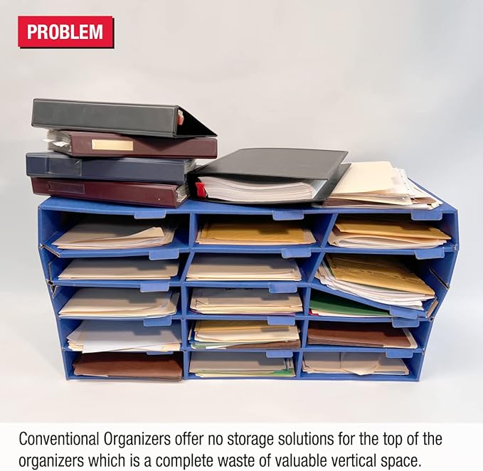 Ultimate Office TierDrop Desktop Organizer – 8 Slot Vertical File Organizer with Adjustable Dividers