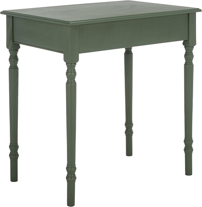 SAFAVIEH Home Collection – Arina Dusty Green Writing Desk 1-Drawer Traditional Desk Classic Home Office Design (DSK5710G)