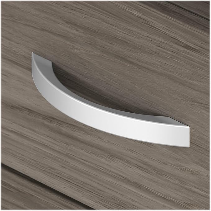 Bush Business Furniture Echo L Shaped Desk in Pure White