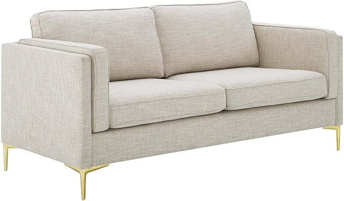 Modway Kaiya Upholstered Fabric Sofa 33.5 x 71 x 32 Beige
