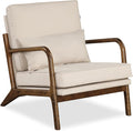 Giantex Mid Century Modern Accent Chair Upholstered Armchair with Pillow Rubber Wood Armrests &amp Legs Removable Back &amp Seat Cushions Comfy Reading Chair for Living Room Bedroom Beige