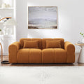 80 Modern Sofa Couch Comfy Deep Seat Lambswool Cloud Sofa Upholstered 3-Seater Boucle Couch Oversized Loveseat for Living Room Bedroom Office Apartment(Coffee)