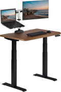 Vari ComfortEdge 40x26 Inch Adjustable Standing Desk – Small Electric Sit Stand VariDesk for Apartment Bedroom or Home Office + Beveled Edge Tool-Free Assembly (Walnut Top/Black Legs)