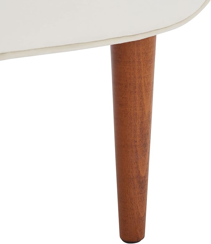 SAFAVIEH Home Collection Amina Mid-Century Modern Cream Velvet Accent Chair