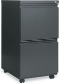Alera PBFFCH Two-Drawer Metal Pedestal File w/Full-Length Pull 14 7/8w x 19 1/8d Charcoal