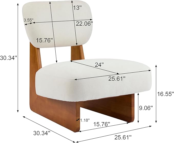 Christopher Knight Home Mores Low Profile Accent Chair Set of 2 Modern Living Room Armless Lounge Chair Fabric Comfy Reading Chair for Bedroom Wooden Frame and Thick Padded Seat Beige + Natural