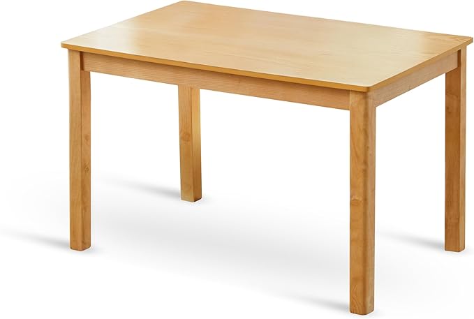 Livinia Alvin Solid Wood Computer Desk Modern Minimalist Wooden Writing Desk with Spacious Tabletop and Rounded Corners Sturdy Workstation for Home Office or Study Natural