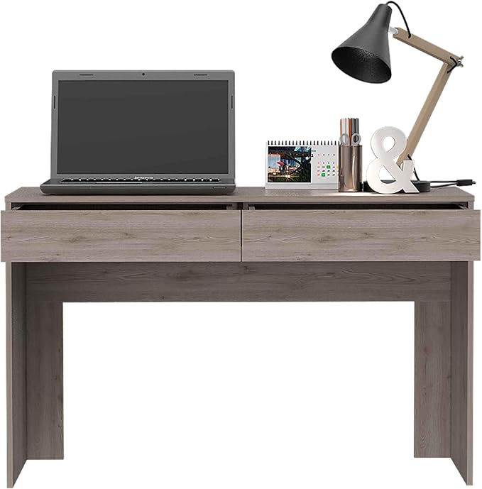2-Drawer Writing Work Study Desk Home Office Computer Desk Light Gray for Home Office Living Room