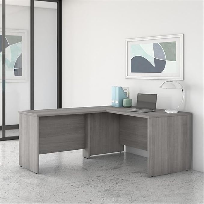 Bush Business Furniture Studio C 60W x 30D L Shaped Desk with 42W Return in Platinum Gray L Workstation for Home or Professional Office