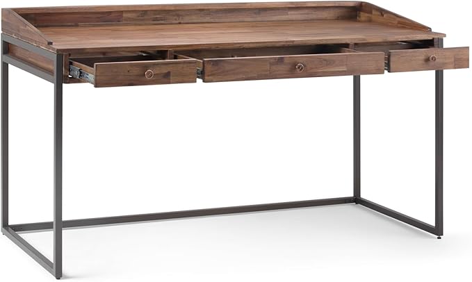 Rustic Natural Aged Brown Desk - Multi-Functional Furniture for Living &amp Home Office