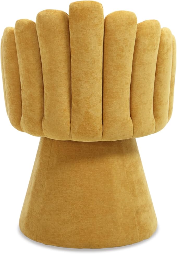 Modern 360 Degree Swivel Accent Chair with Armrest Living Room Barrel Chair with Curve Back and Soft Cushion Comfy Round Reading Armchair Single Sofa for/Bedroom/Waiting Room Yellow
