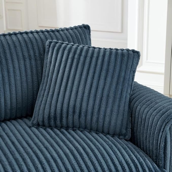 Polibi Lazy Comfortable Single-Person Sofa Chair with High-Resilience Cushion and a backrest Compact Single Seater for Living Room &amp Bedroom Blue