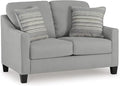 Signature Design by Ashley Adlai Casual Loveseat with 2 Toss Pillows Light Gray