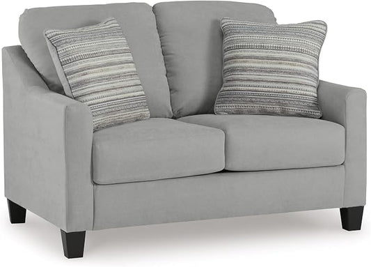 Signature Design by Ashley Adlai Casual Loveseat with 2 Toss Pillows Light Gray